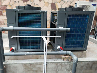 山西黎城西井鎮洗耳河別墅泳池設備安裝施工現場圖