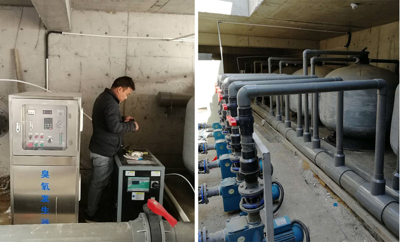 景觀池機房內部設備